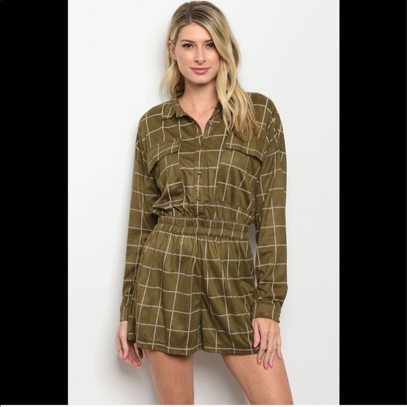 NWT Olive short Romper S M L Limited BTS - Picture 2 of 4
